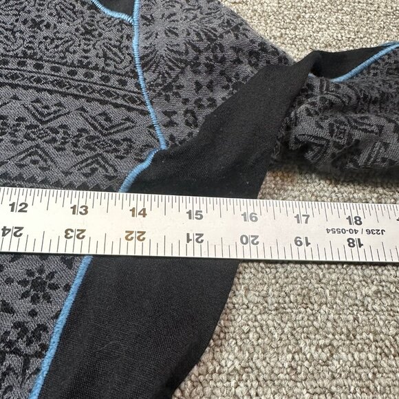 Kuhl Kaskade Zip Neck Base Layer Top Women's X-Small Nordic Print Black & Grey - Picture 3 of 7